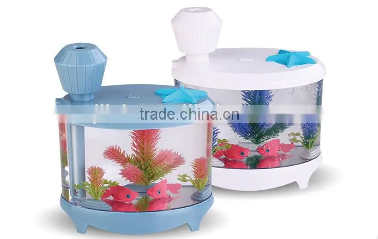 USB personal ultrasonic humidifier cool mist air purifier with led light fish tank function