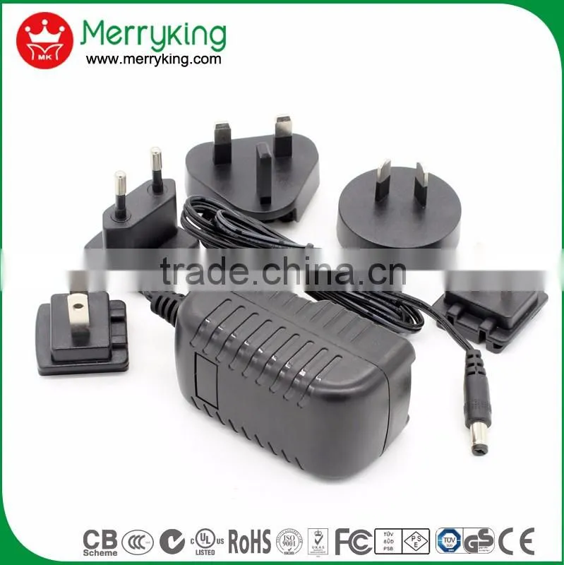 round cable 2464 5.5 ac 5v 3a power supply 12v 1.25a ac dc adapter with CE cUL UL SAA