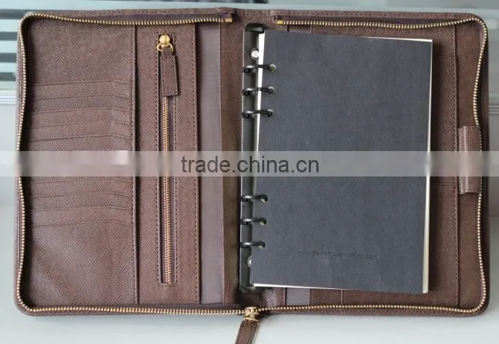 A5 leather portfolio case with notepad