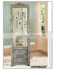 French White Wood Frame Elegant Design Large Decor Wall Mirror