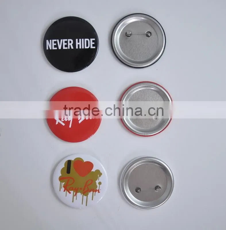 Custom made button plastic badge / cheap pin plastic badge