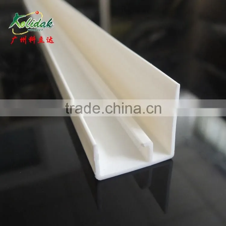 L shape Bright surface PVC plastic profile with slot
