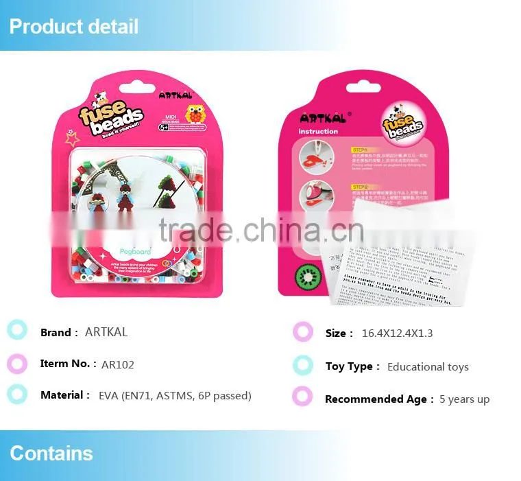 Shenzhen factory hot selling cheap plastic ironing diy kids toys hama beads