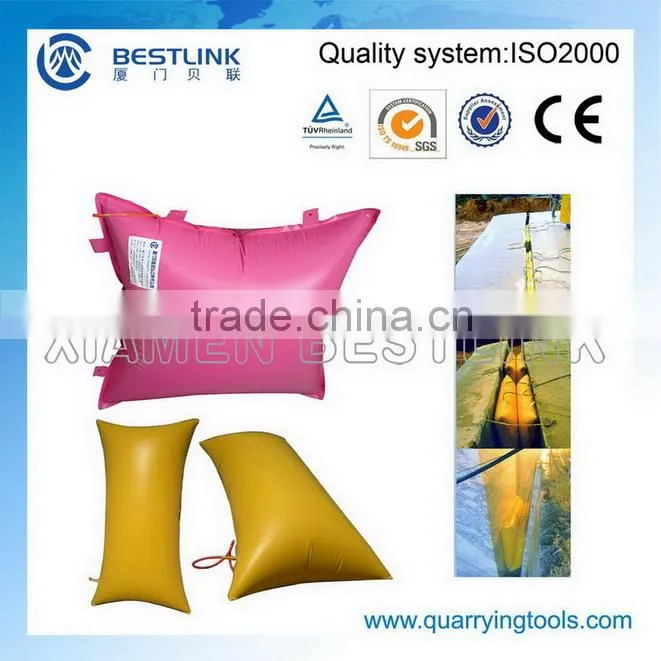 Air pushing bag for marble quarry