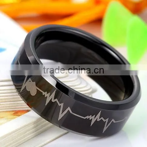 2014 Fashion carbon fiber inlaid ceramic jewelry for unisex