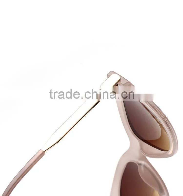 unisex transparent frame metal leg Costomized cheap fashion sunglasses