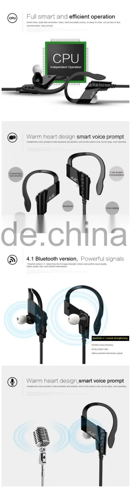 Alibaba express popular stereo sport karaoke microphone wireless headset