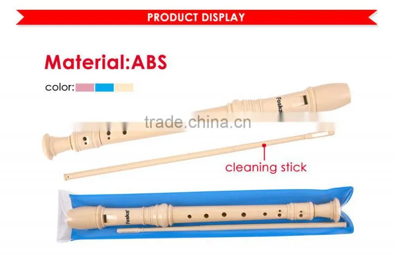 Hot Sale Different Colors Plastic/ABS Flute with Cleaning Stick