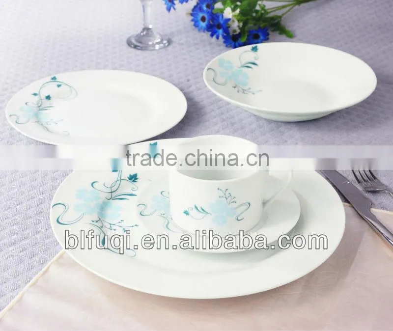 Elegance Porcelain Ceramic square dinner sets porcelain tableware dinnersets with nice flower crockery items dinnerware sets