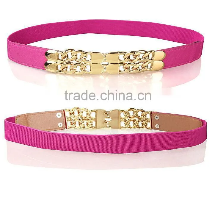 Hot sale fashion metallic gold belt elastic running belt