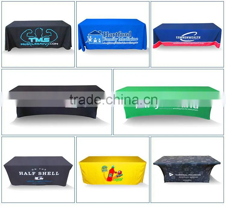 Brand exposure custom polyester table cloth , trade show spandex table cover