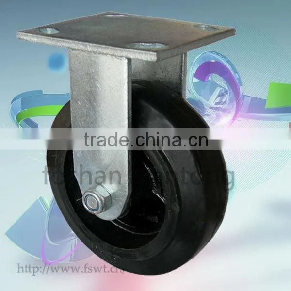 Top Plate 100mm Industrial Swivel Black Rubber Caster Wheels