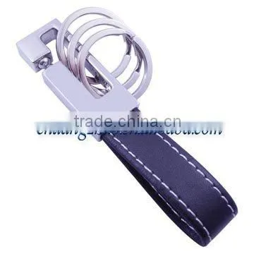 High Quality 3D Metal Leather Car Logo Keychain