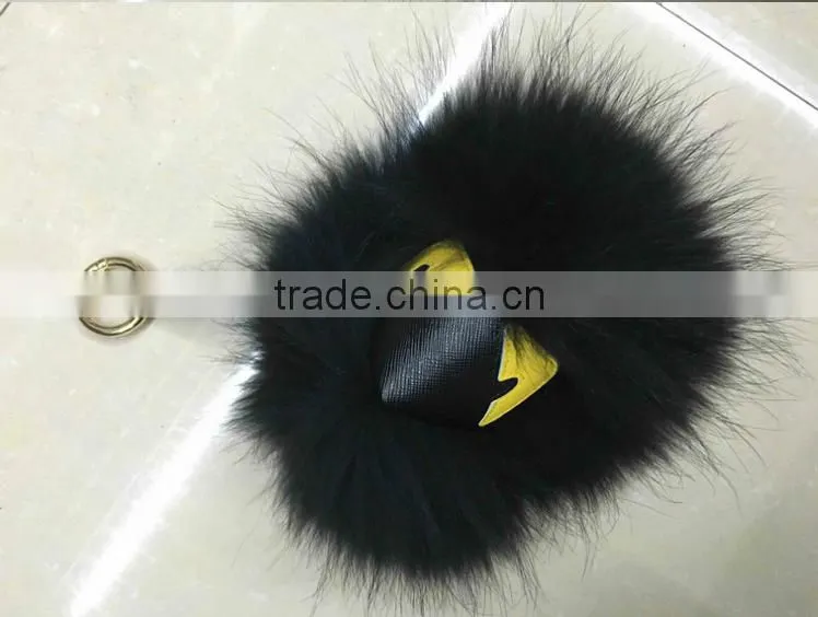 Wholesale price raccoon fur monster keychain