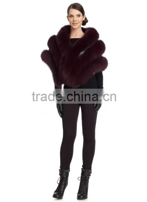 2015 wholesale ladies fox fur cape