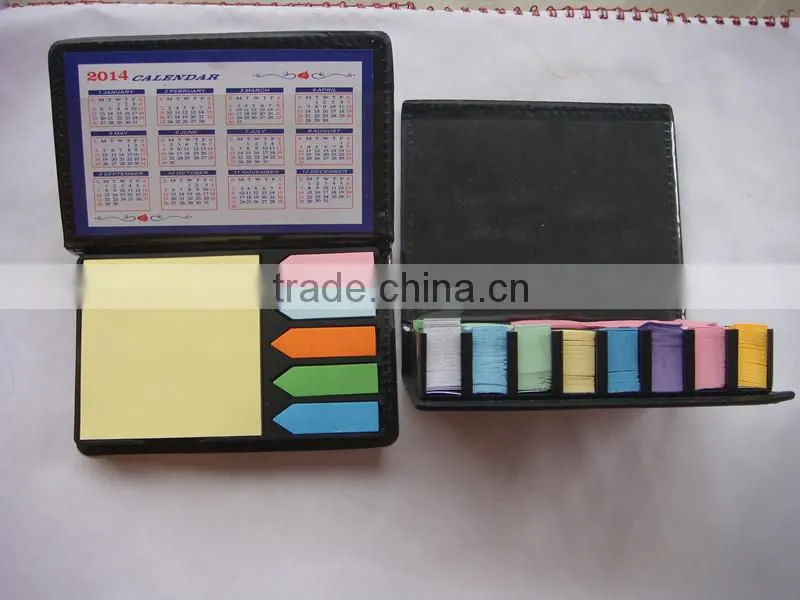 cheap custom sticky note in leather case