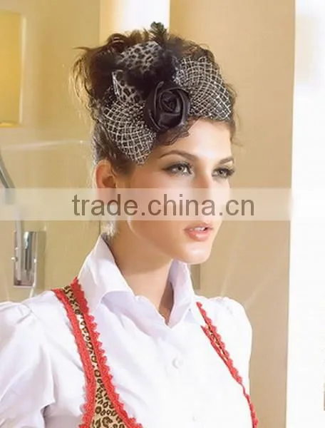 MYLOVE 5' hat with clips mini top hat with rose MLXM061