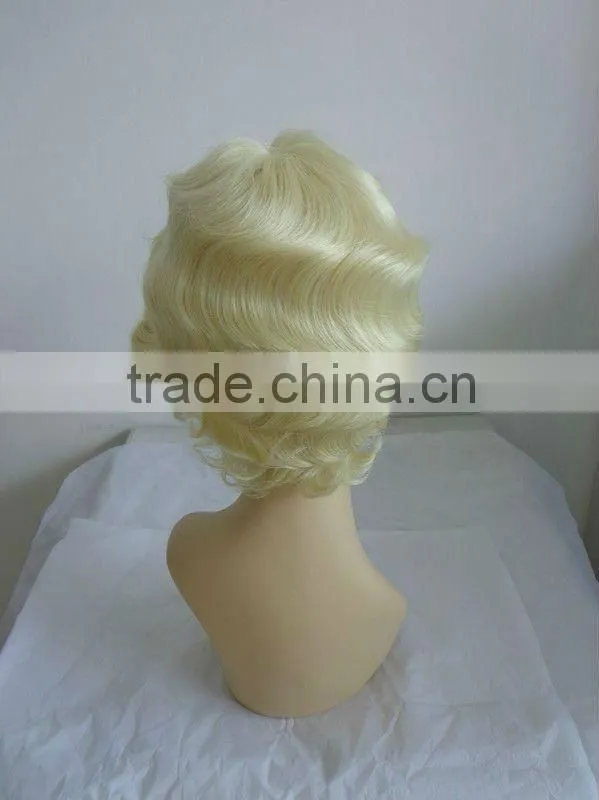 Hot-selling Full Lace Short Blonde Synthetic Jewish Wig