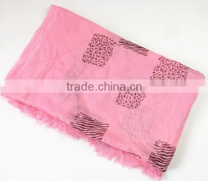 Beautiful 100%polyester glittering scarf