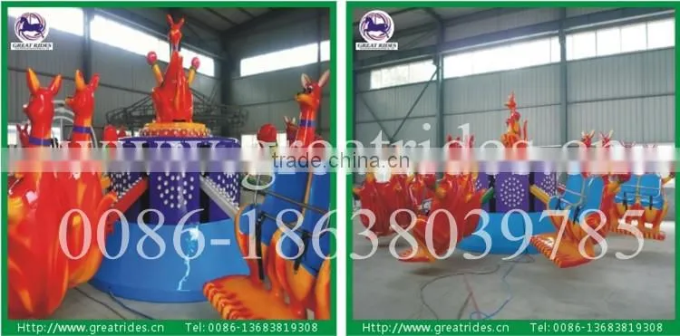 Christmas Rides!Theme park kids happy jumping machine jumping kangaroo