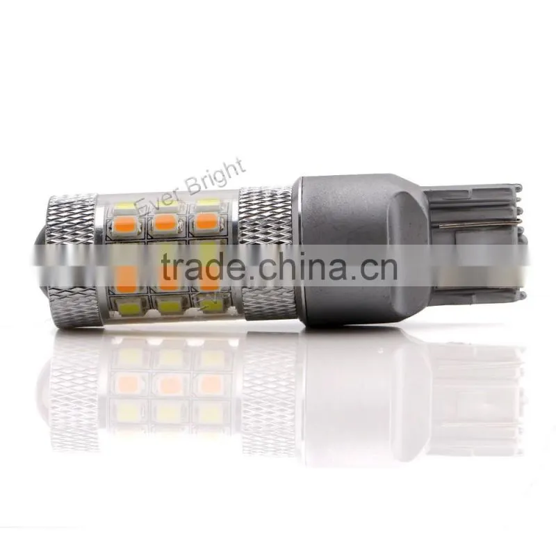 Guangzhou car led light 2835 42SMD two color white amber led brake light t20 w21/5w 7443 led