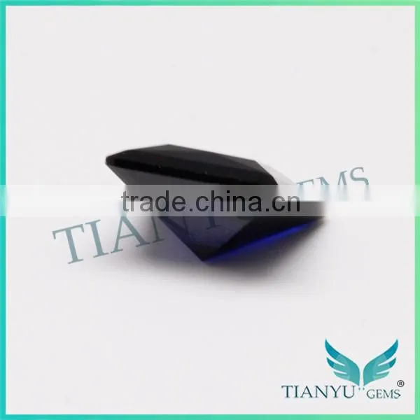 High temperature resistant 10x10mm deep blue copper color 114# square step cut synthetic gemstone spinel