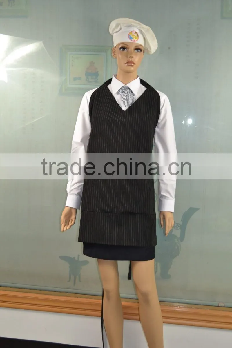 100% Polyester Waiters' Aprons Bar Uniform With Pocket