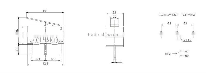 3 pin electric mini micro switch LF-202-A