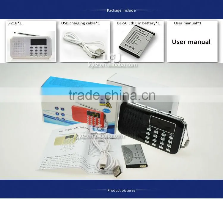 L-218AM Multifunctional mini radio fm with mp3 player and speaker