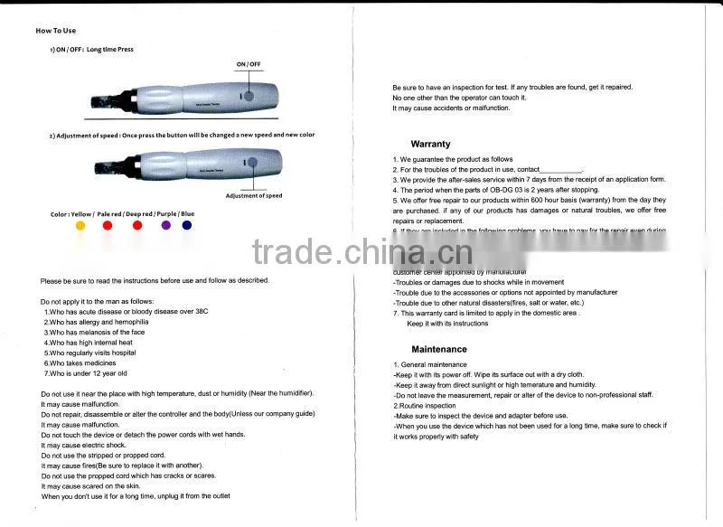 GTO brand with CE approved with good quality and competitive price GM-V4.0 Auto micro-need pen
