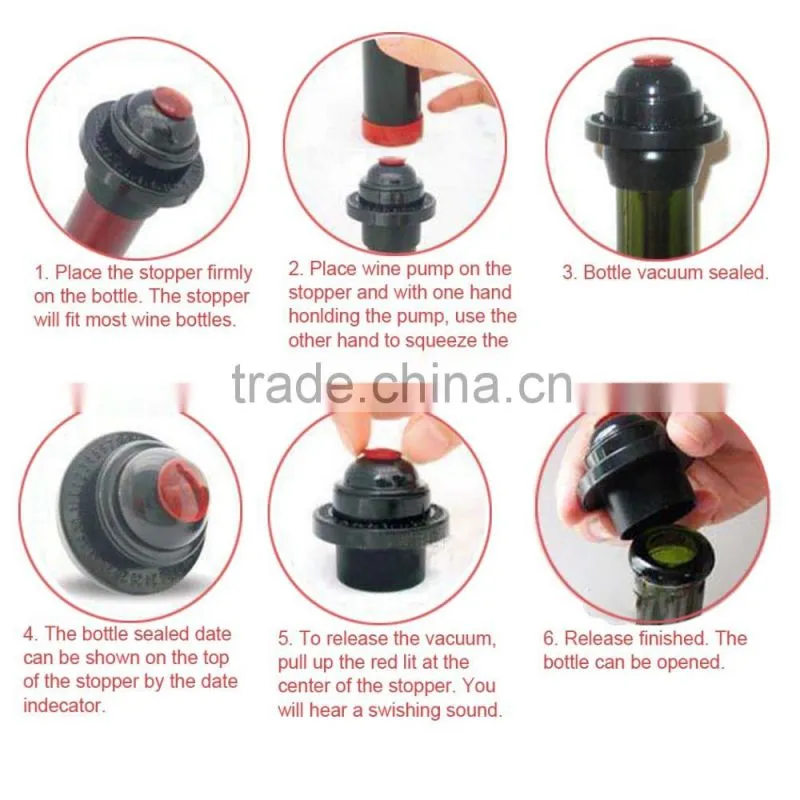 Wine Bottle Vacuum Saver Sealer Preserver Pump Stoppers