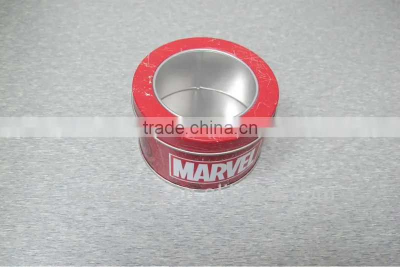 with window round shape size:95*60mm beautiful tin box suppliers