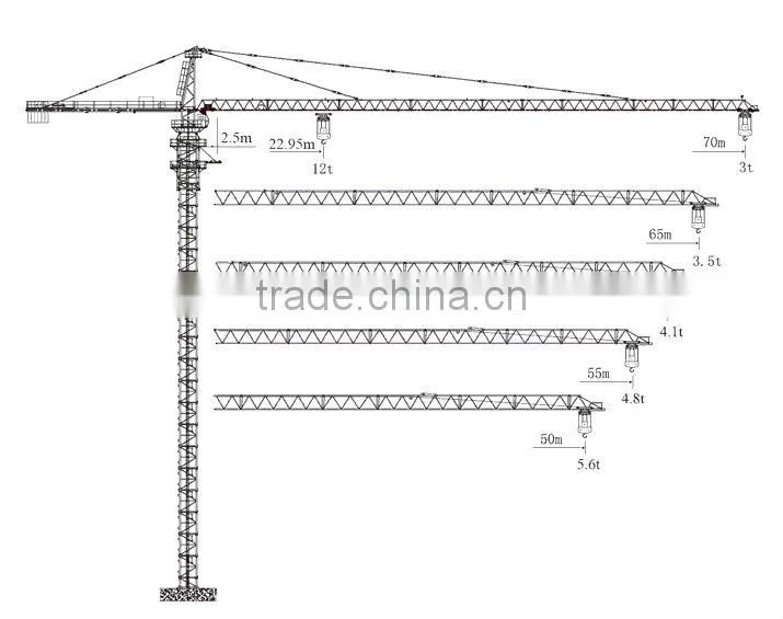 china brand high quality cheap price Topkit Tower Crane QTZ280(7030-12)