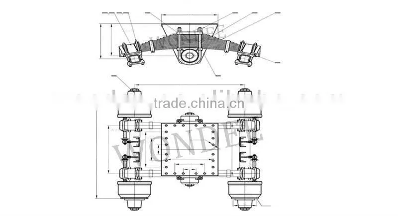 24 Ton 28 Ton 32 Ton 36 Ton Low Plate Spoke Axle Bogie Suspension