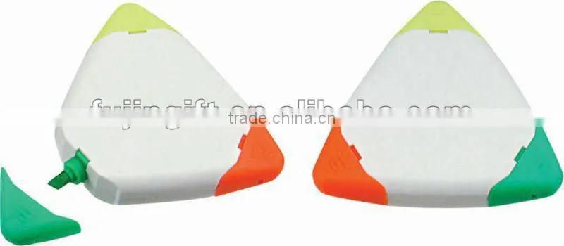 Triangle wave highlighter pen/triangle shape items/Capsule pill shaped Highlighters/highlighter pen/multi colored highlighter