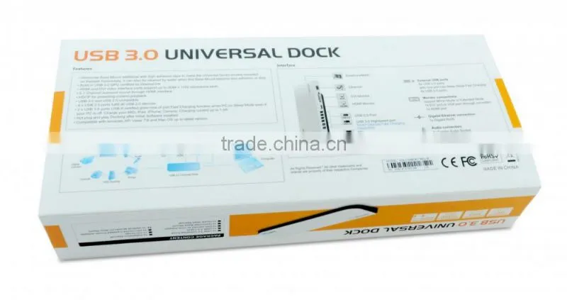 DVI/HDMI Dual Video Super Speed USB 3.0 Universal Docking Station for laptop desktop computer users