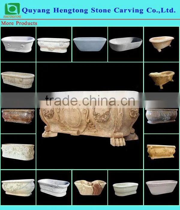 Beige Stone Bathtubs with Lion Head