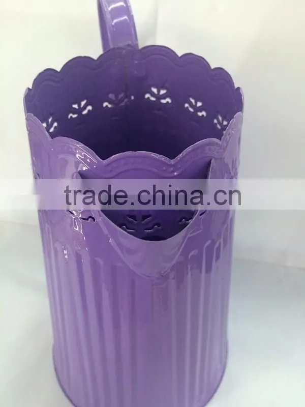 made in china cheap decorative in bulk small wholesale galvanized watering cans with vertical stripes