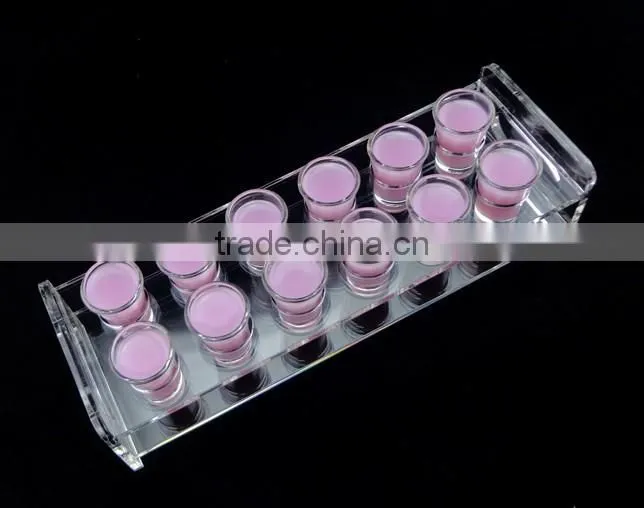 Elegant Rectangle Acrylic Bullet Shot Glass Display Holders