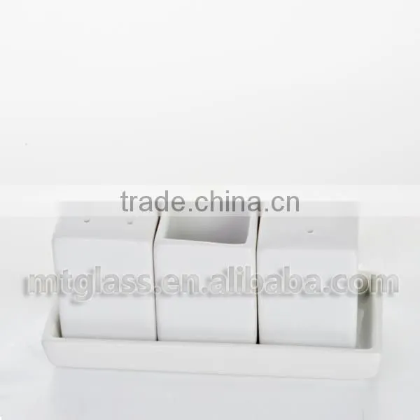 White square models ceramic condiment bottle set tableware for kitchen