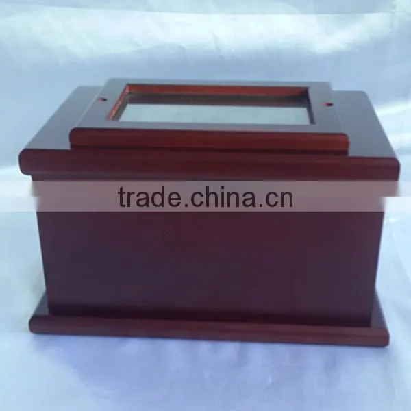 Beloved wooden cremation urn with photo frame