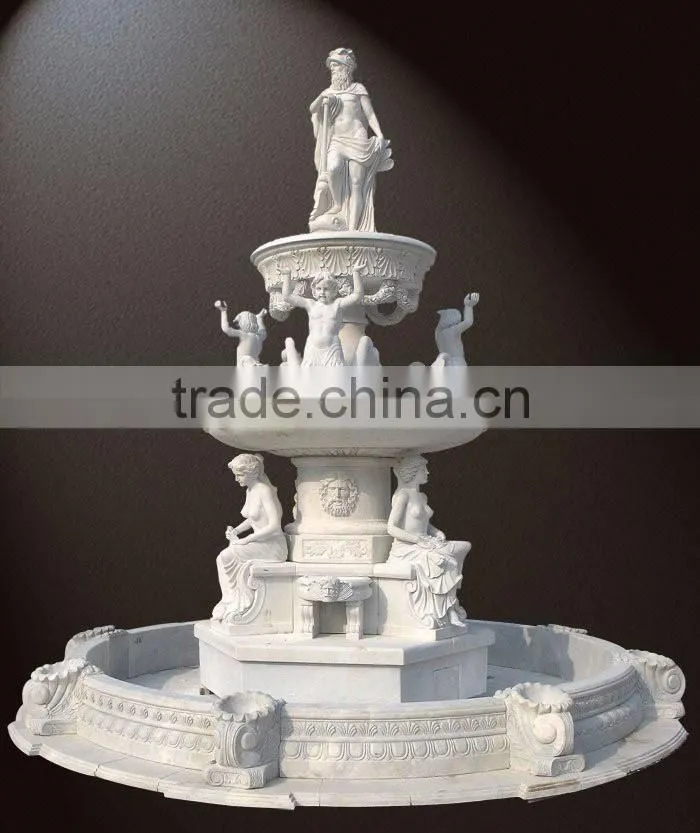outdoor stone garden figure water sandstone fountain