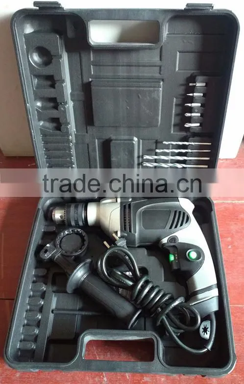 GOLDENTOOL Hot Selling 13mm 710w Aluminum Housing Portable Electric Power Impact Drill Kit