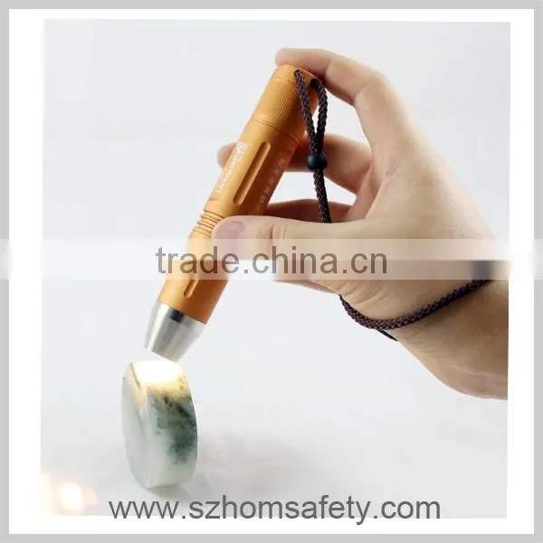3w CreeX-E Q5 led Jade appraisal yellow light rechargeable with2*18650 flashlight