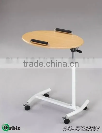 High quality office laptop table with wheels, mobile computer table cart
