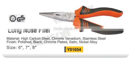 Y01054 new design HANDLE high carton steel nose plier