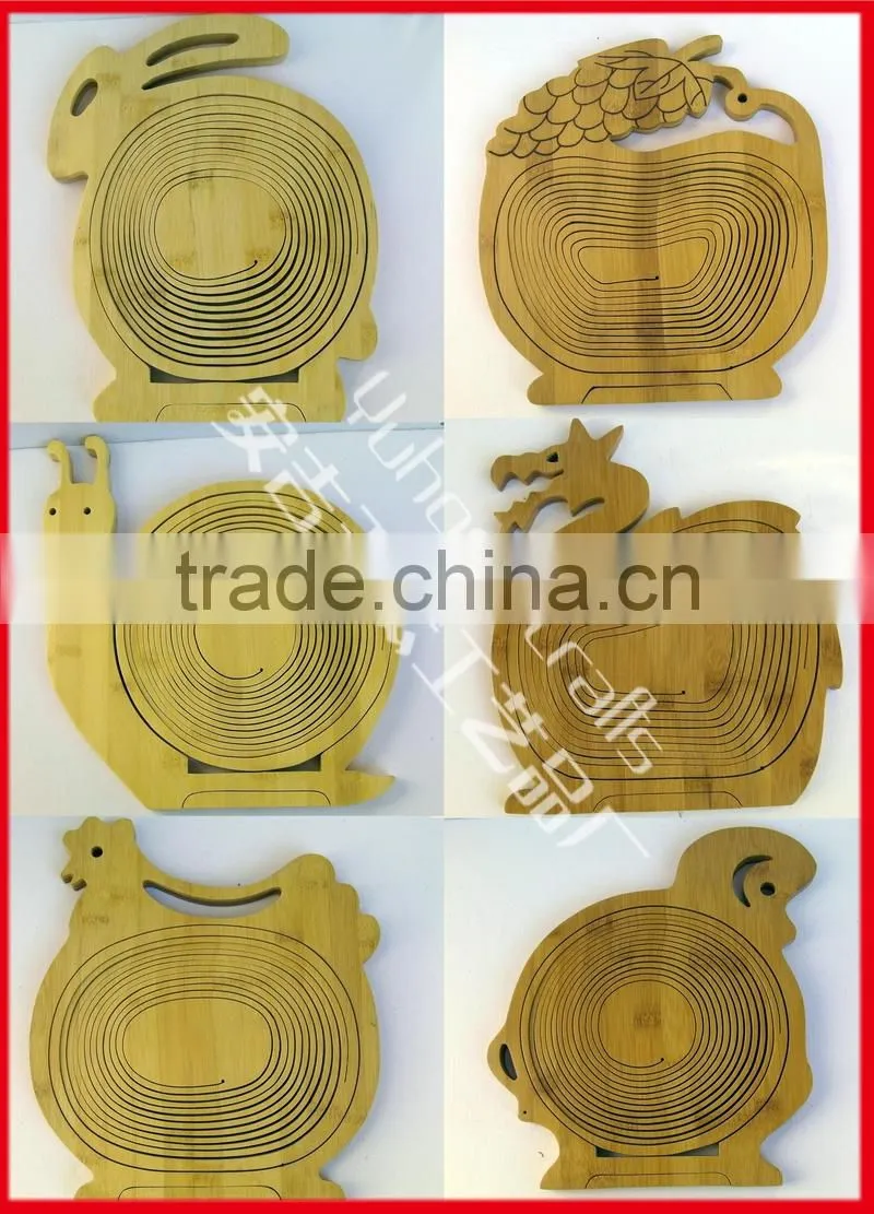 Export only factory sale Eco-bamboo folding basket