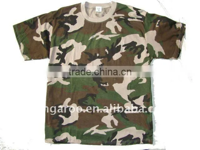 Polyester/cotton digital Miliatry Camouflage T-shirt