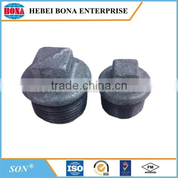 ISO certified malleable cast iron pipe fitting plug