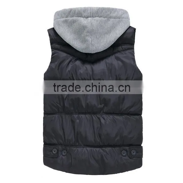 Work uniform vest with detachable hood